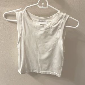 Carly Jean Los Angeles Cropped White Tank OS